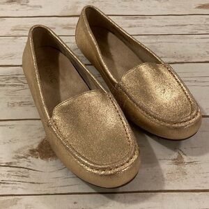 Vionic Debbie Metallic Leather Loafer Slip On Shoes-Rose Gold-9.5 W/M US